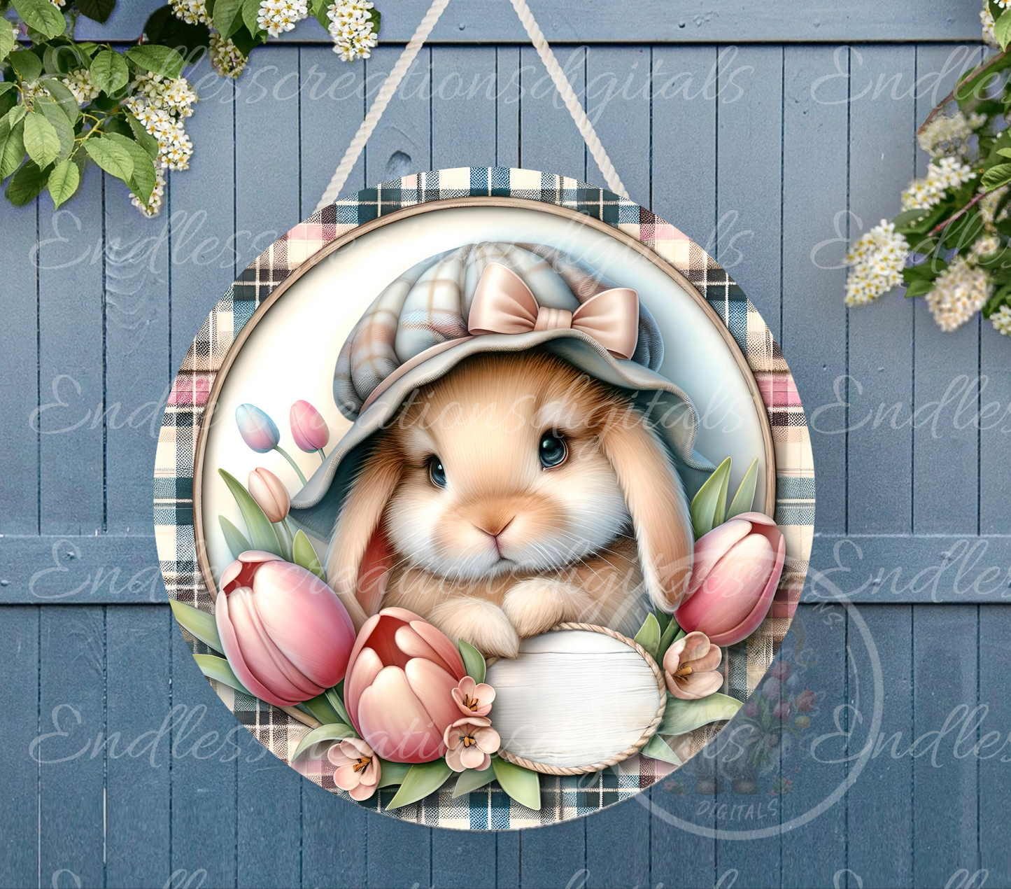 HAPPY EASTER ROUND WIND SPINNER