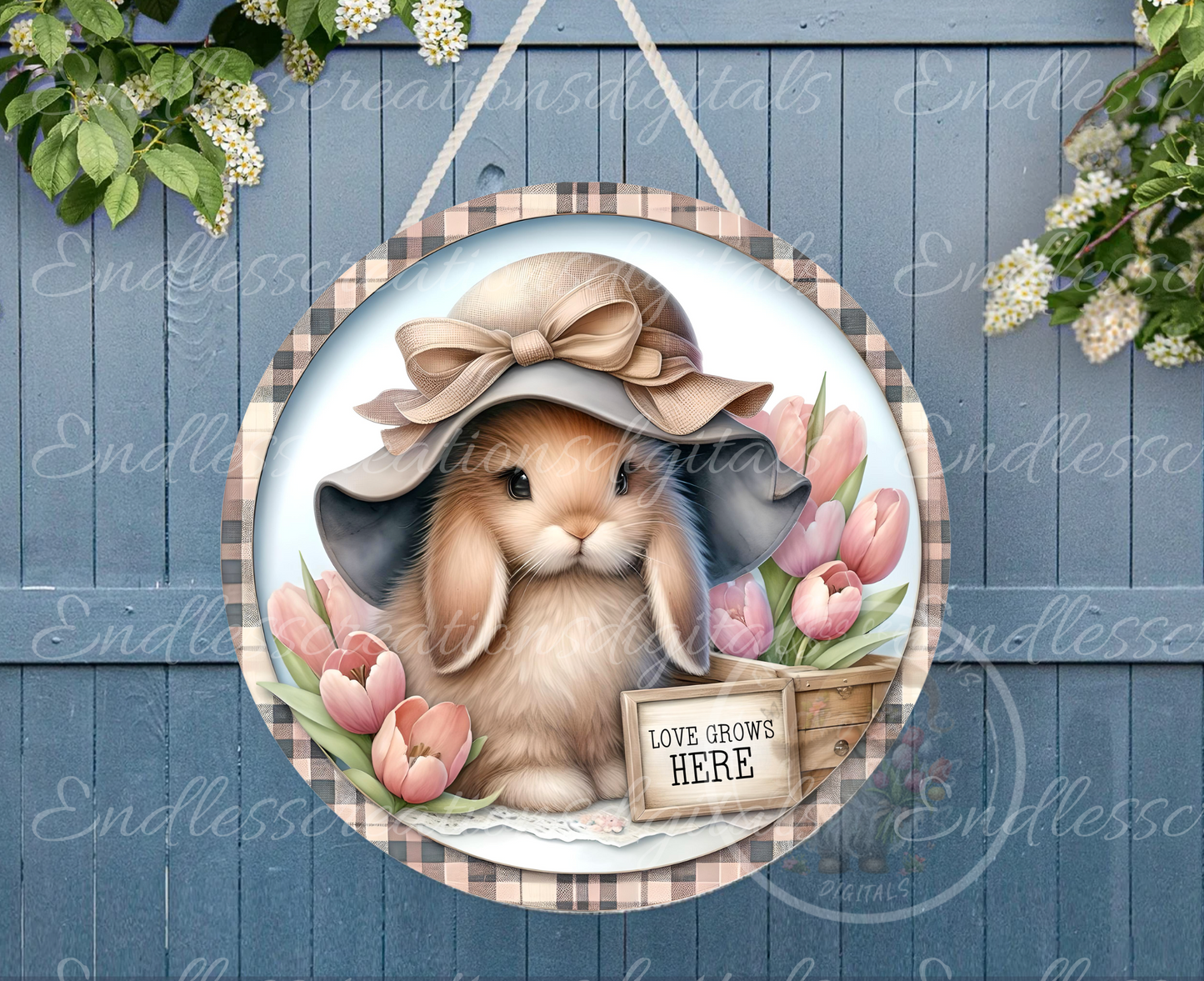 LOVE GROWS HERE SPRING WIND SPINNER