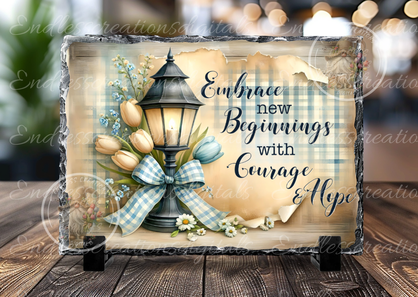 SPRING TULIP LANTERN RECTANGLE