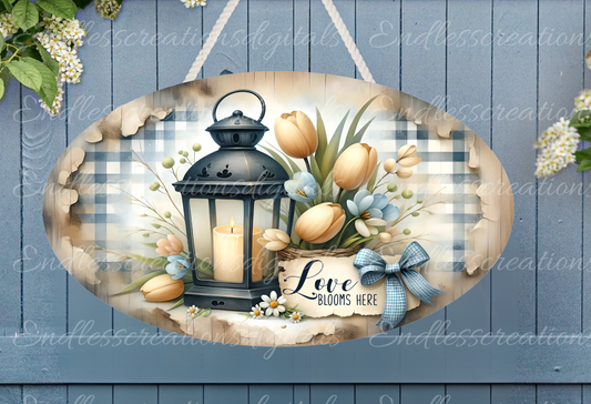 SPRING FLORAL LANTERN OVAL DIGITAL