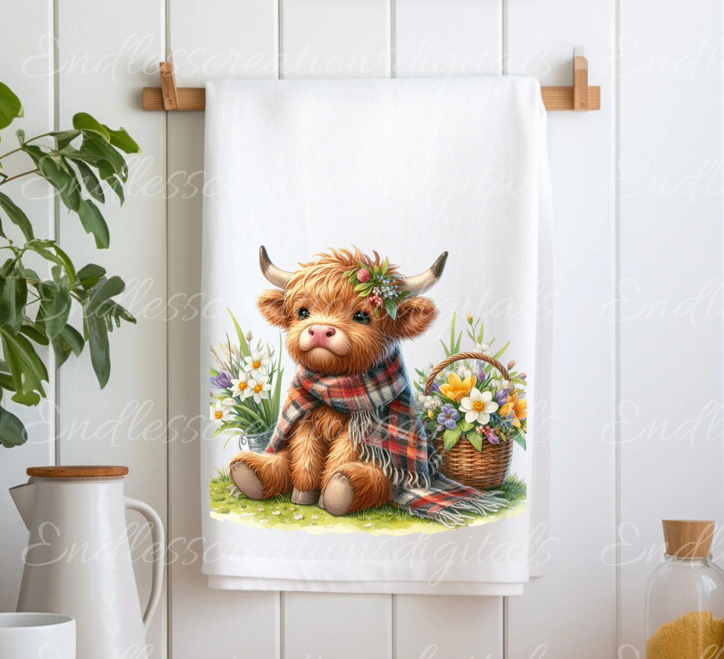 Spring Highland Cow