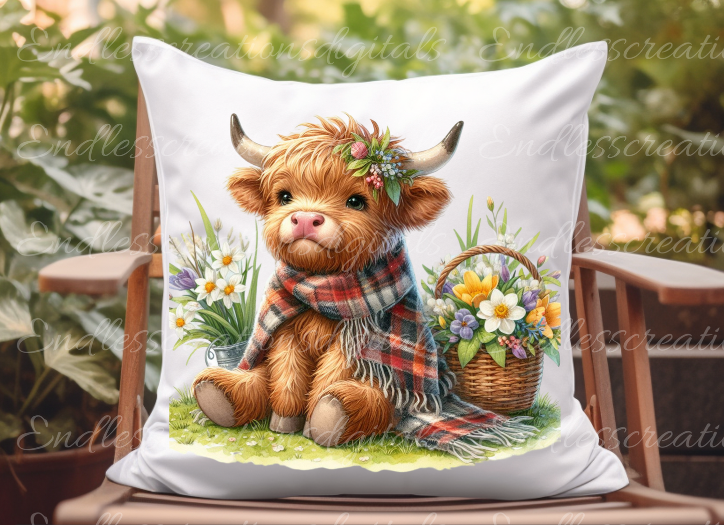 Spring Highland Cow