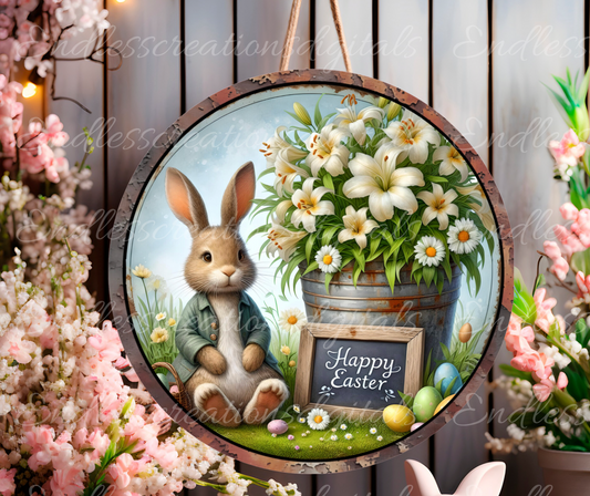 EASTER SUBLIMATION door hanger, wreath sign png, for sublimation high resolution