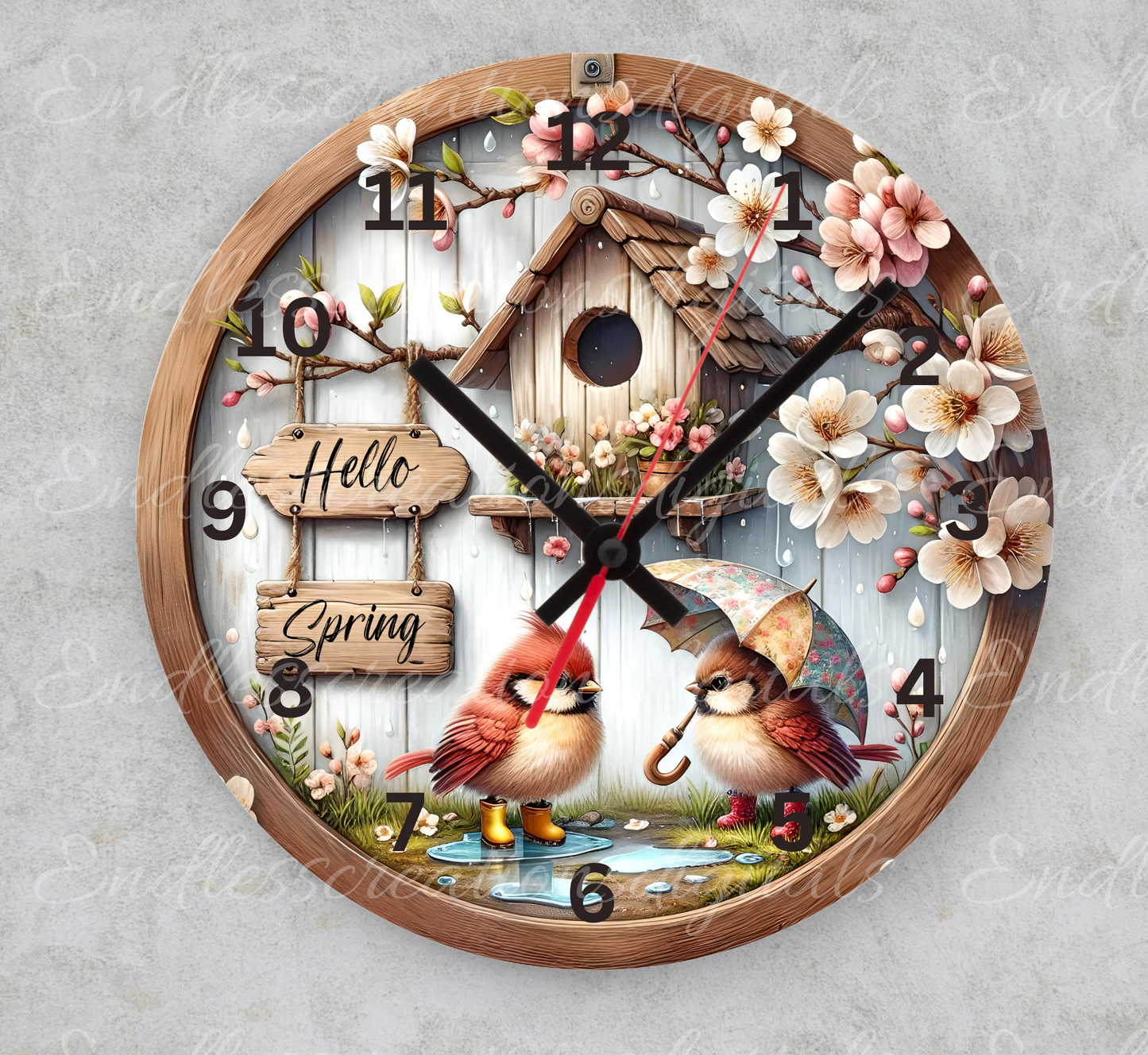 SPRING BABY BIRDS ROUND