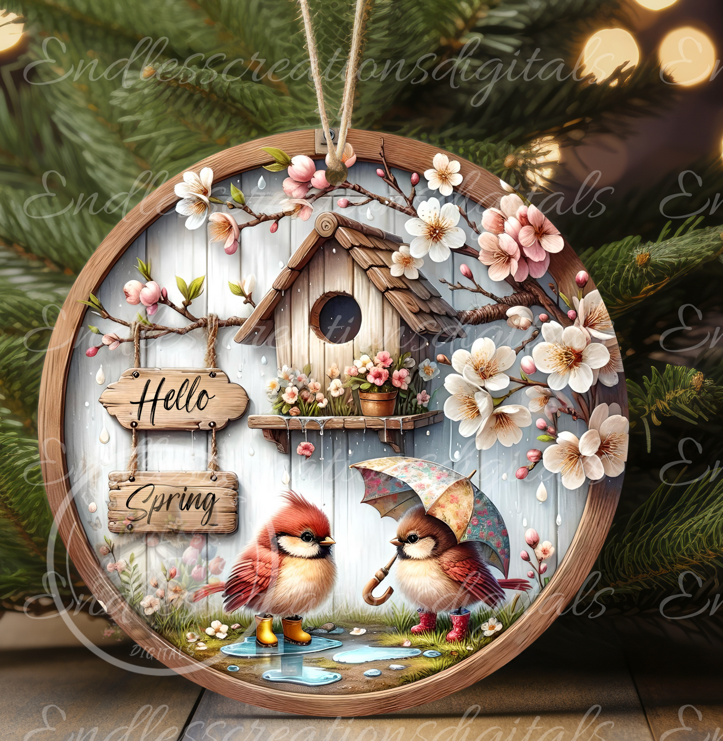 SPRING BABY BIRDS ROUND