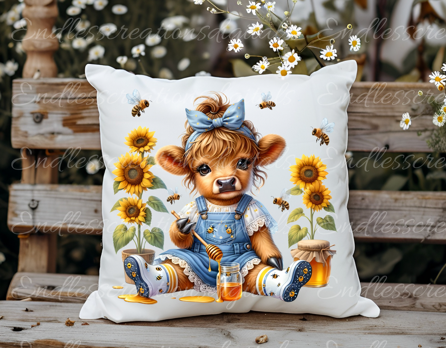 FLORAL GIRLIE HIGHLAND COW SPRING/SUMMER TRANSPARENCIES