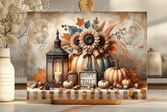 HAPPY FALL FLORAL RECTANGLE