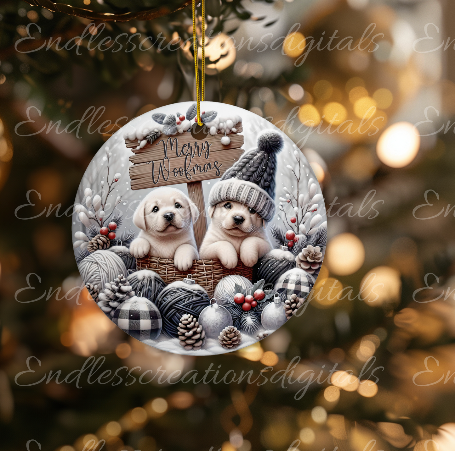 MERRY WOOFMAS WINTER PUPPIES