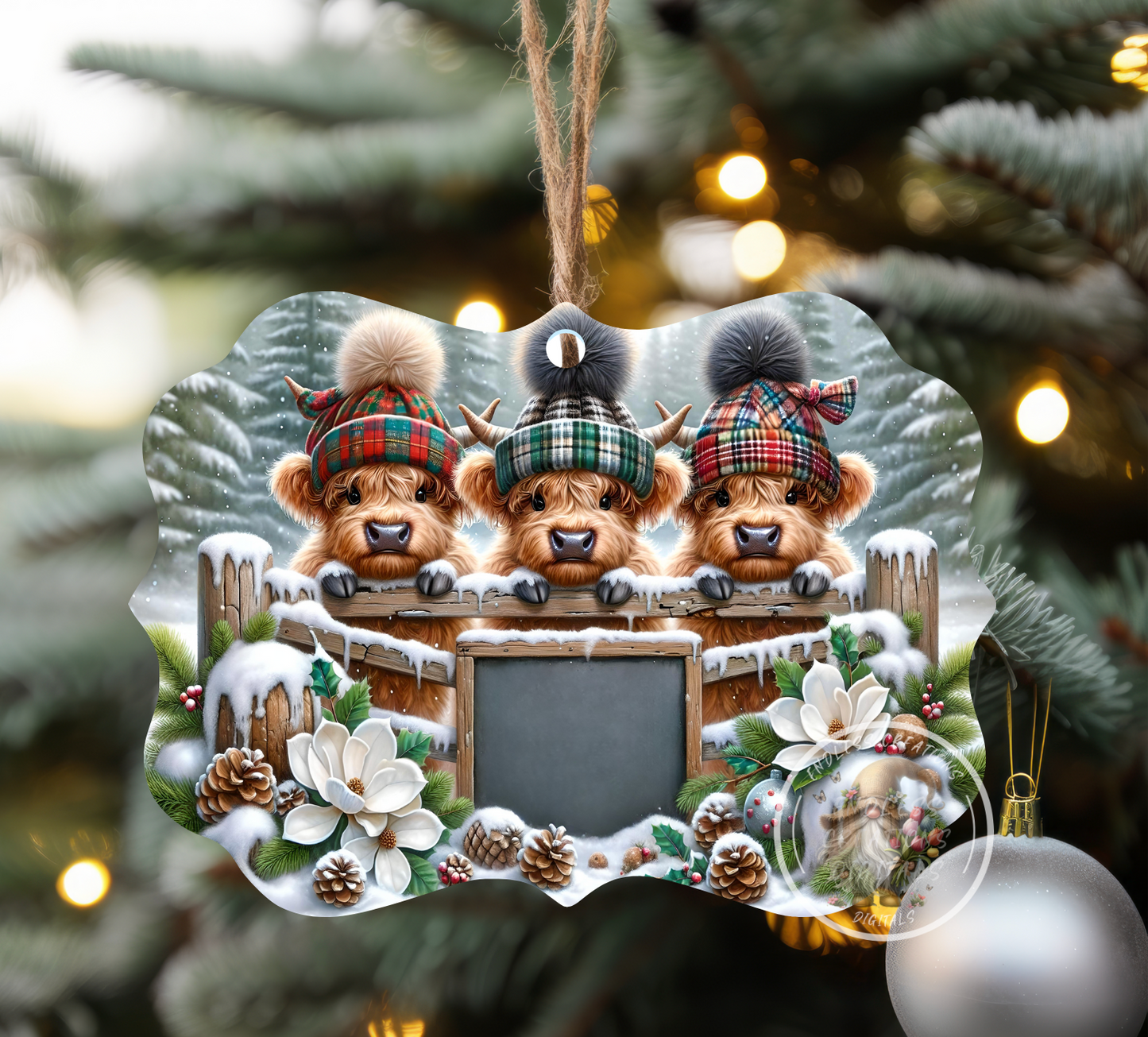 HIGHLAND COWS WINTER RECTANGLE/TINS