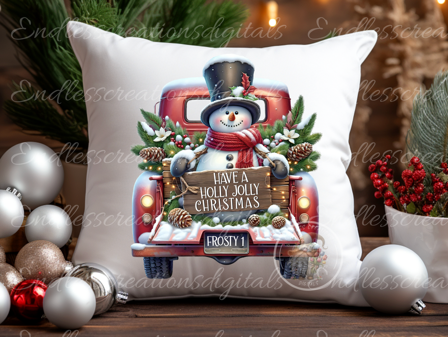 RED TRUCK SNOWMAN WINTER BUNDLE