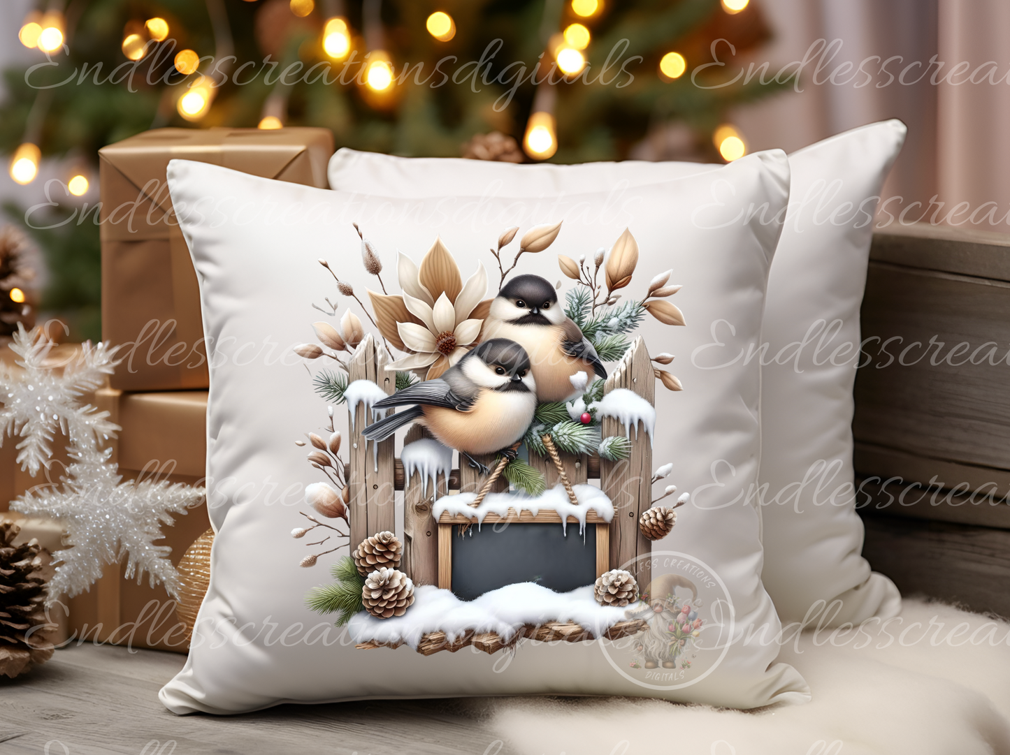 CUTE WINTER CHICKADEES BUNDLE OF 6 TRANSPARENCIES