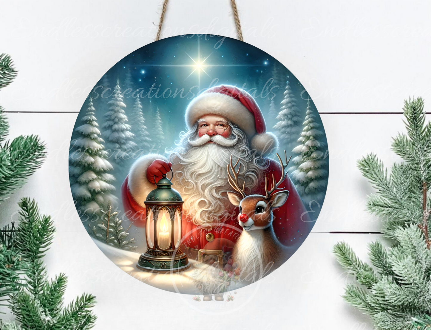 SANTA AND RUDOLPH CHRISTMAS ROUND