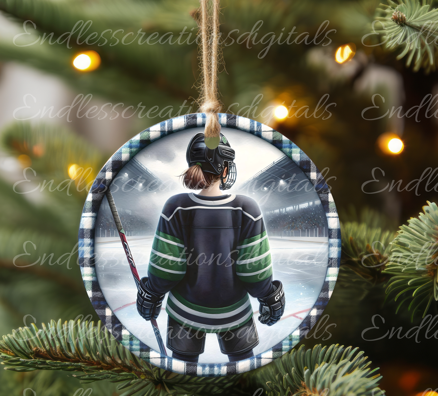 BOY/GIRL/GOALIE HOCKEY ORNAMENTS/GIFT TAG
