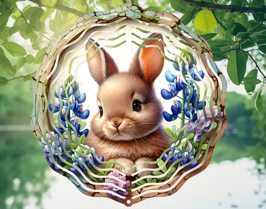 SPRING BABY BUNNY BLUEBONNETS