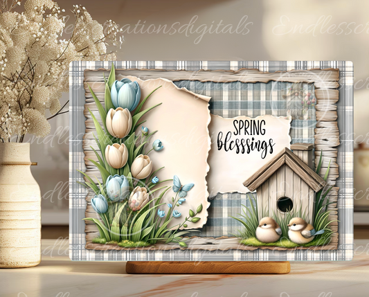 SPRING BLESSINGS FLORAL RECTANGLE