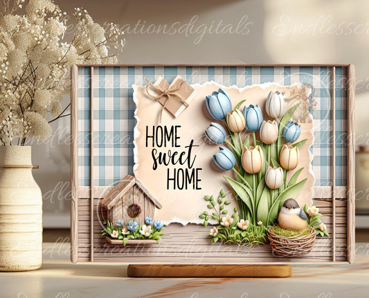 HOME SWEET HOME SPRING FLORAL RECTANGLE