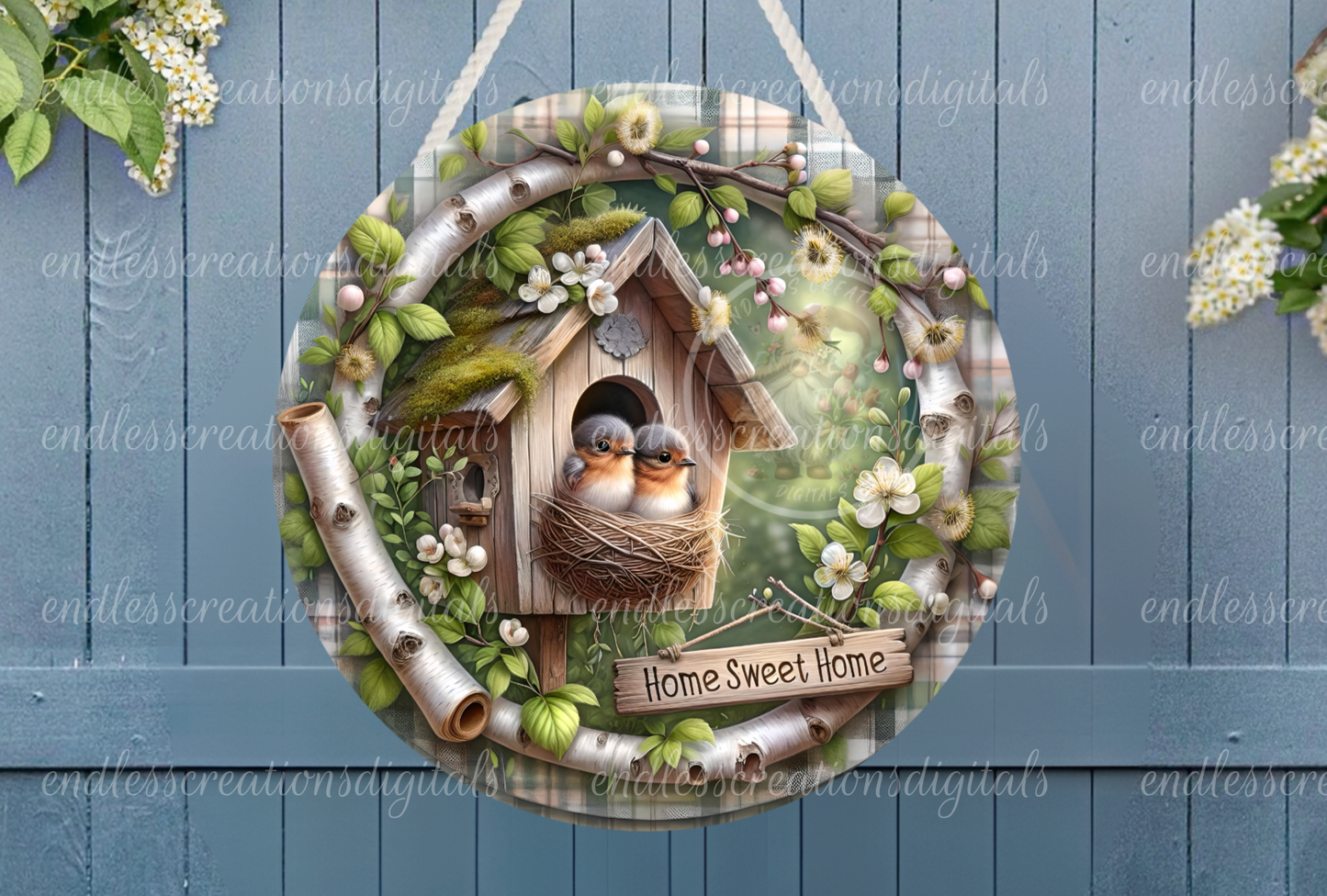 HOME SWEET HOME SPRING ROBINS BIRDHOUSE