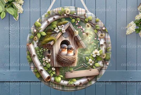 HOME SWEET HOME SPRING ROBINS BIRDHOUSE