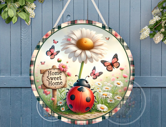 HOME SWEET HOME SPRING LADYBUG ROUND