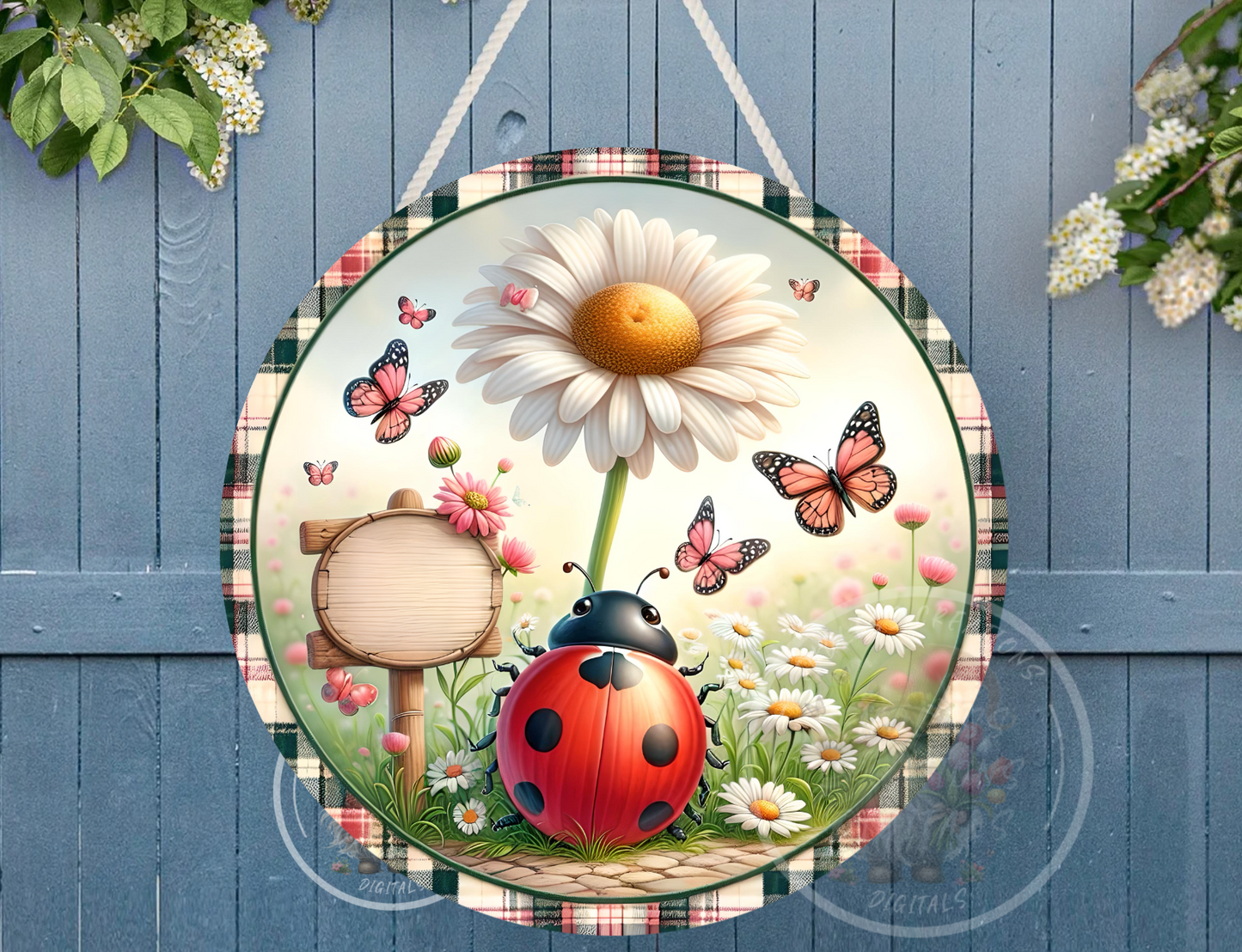 HOME SWEET HOME SPRING LADYBUG ROUND