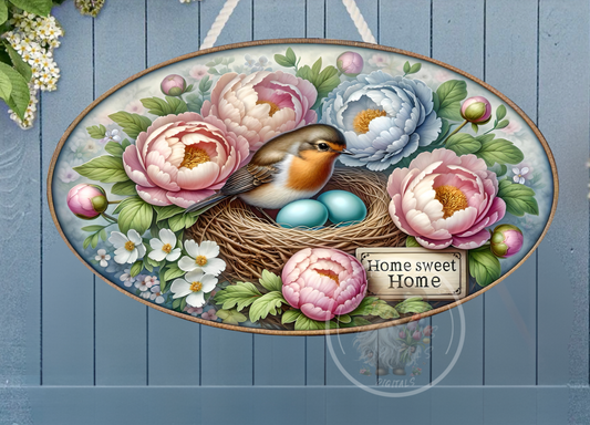 SPRING ROBIN FLORAL OVAL DIGITAL