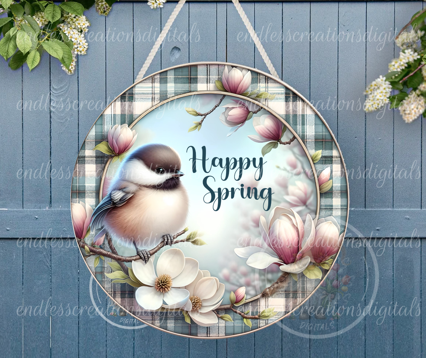 SPRING FLORAL CHICKADEE
