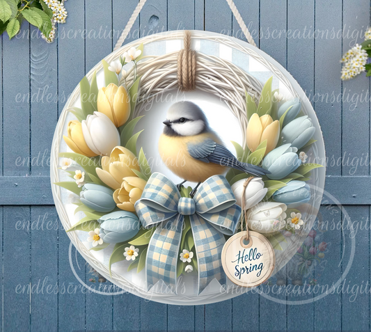 SPRING TULIP WREATH ROUND