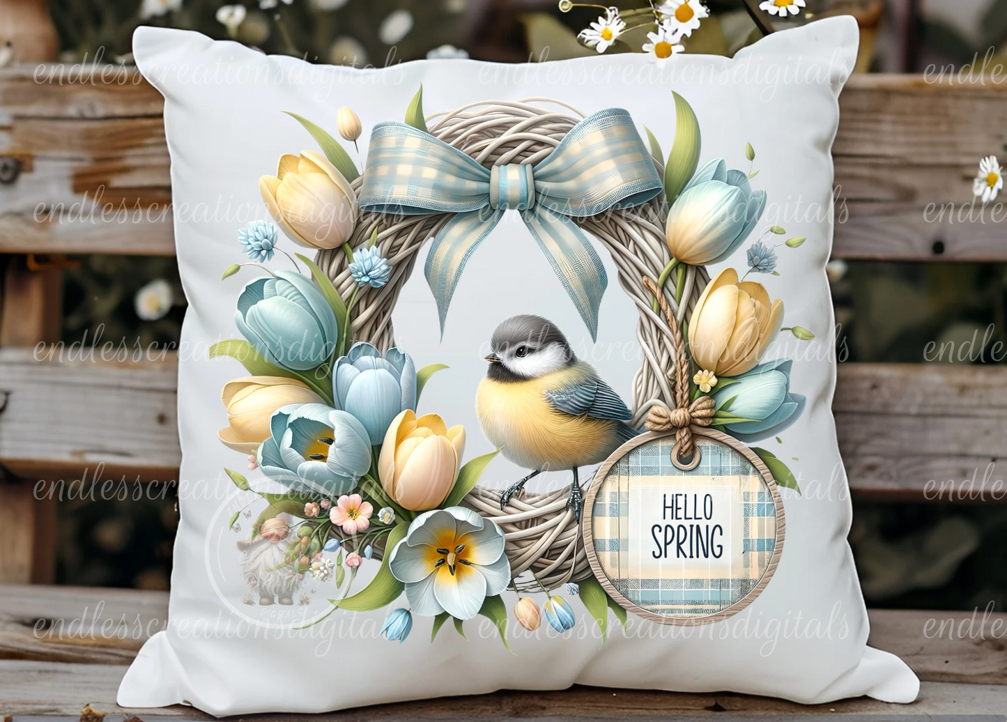 SPRING TULIP WREATH TRANSPARENCIES