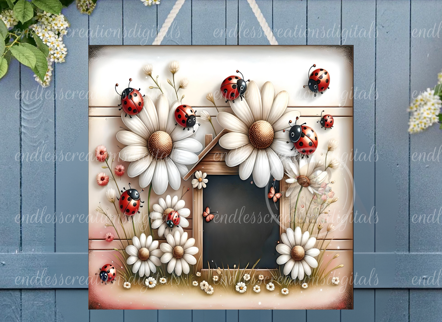 SPRING SQUARE DAISY LADYBUG