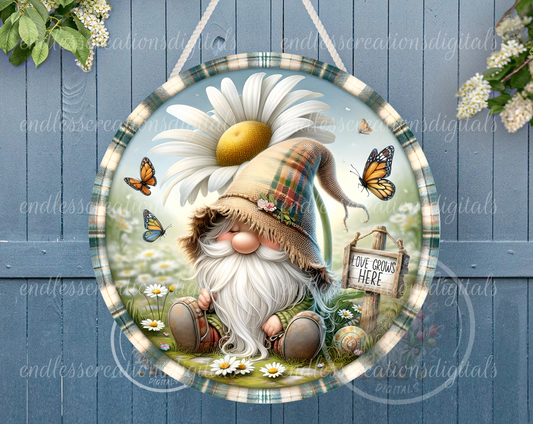 SPRING FLORAL GNOME ROUND