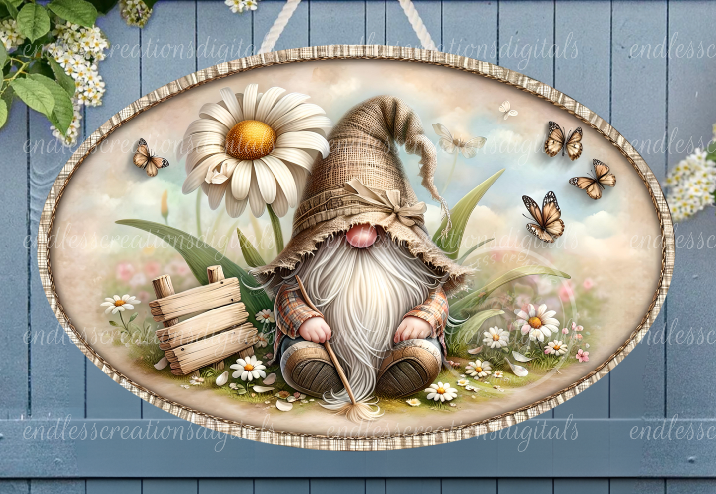 HOME SWEET HOME SPRING GNOME OVAL DIGITAL