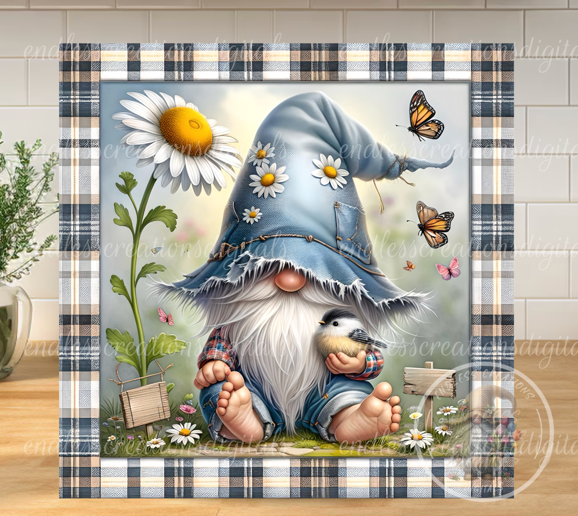 SQUARE SPRING/SUMMER FLORAL DAISY GNOME