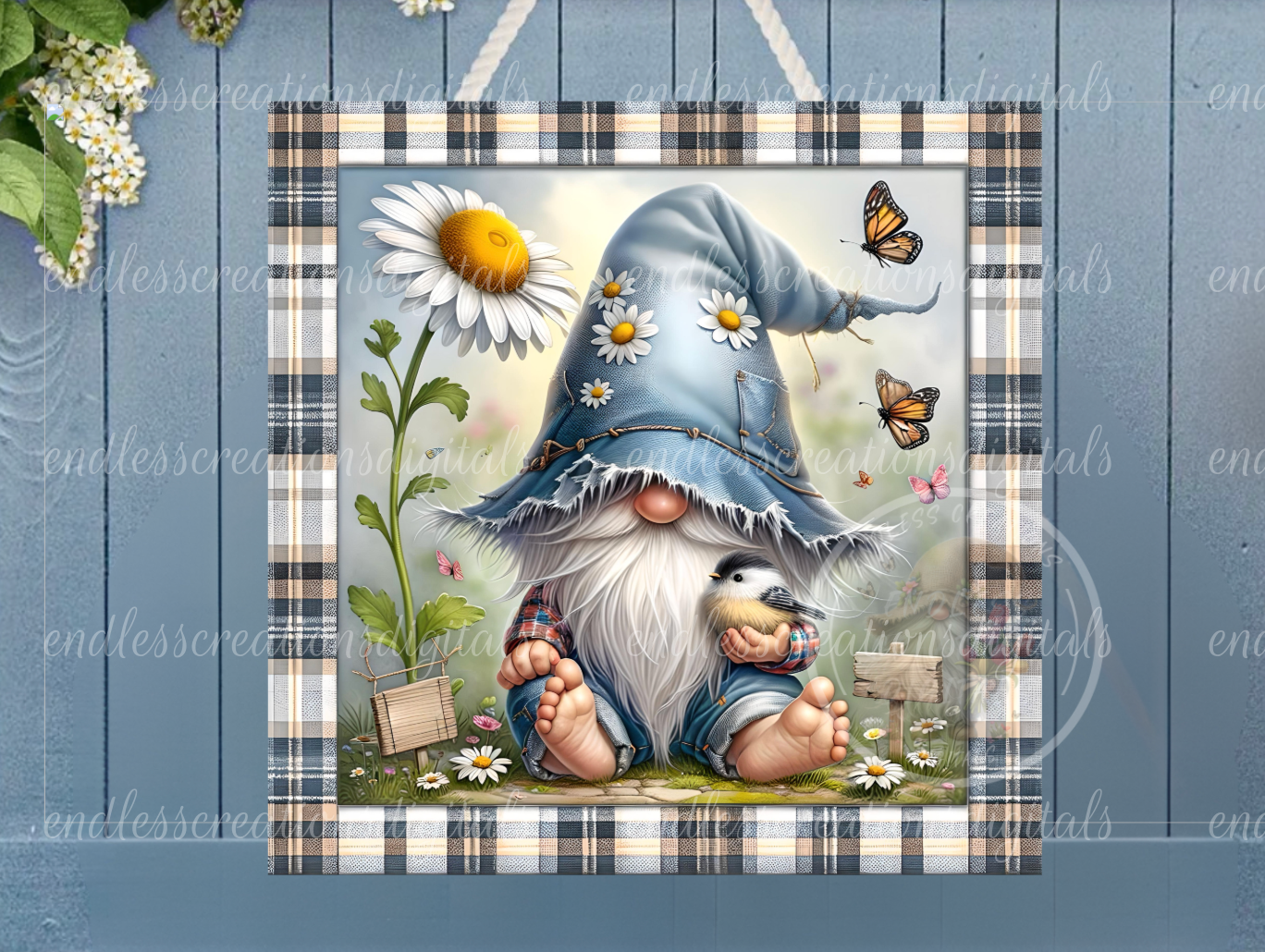 SQUARE SPRING/SUMMER FLORAL DAISY GNOME