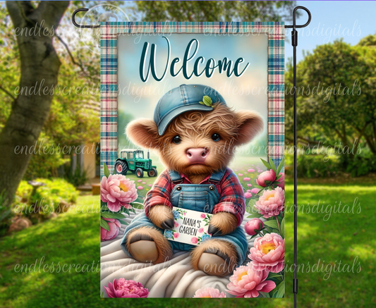 NANA'S GARDEN HIGHLAND GARDEN FLAG