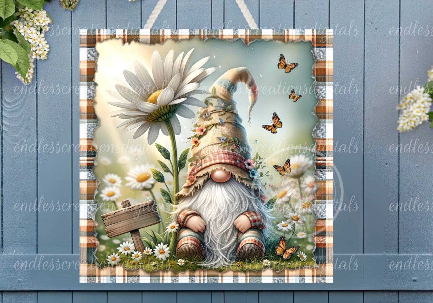 SPRING FLORAL SQUARE DAISY GNOME