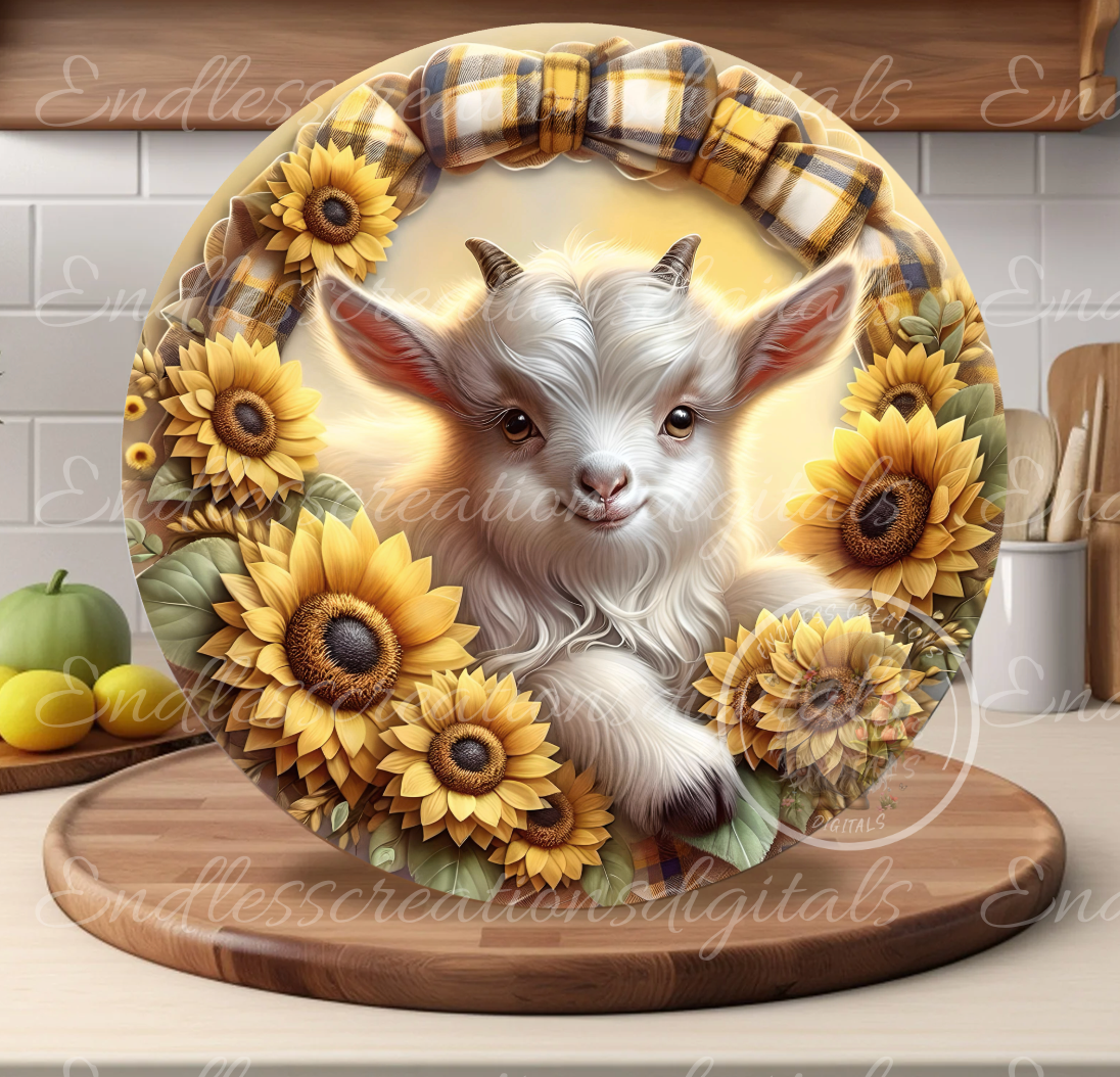 CUTE SUMMER SUNFLOWER GOAT WIND SPINNER