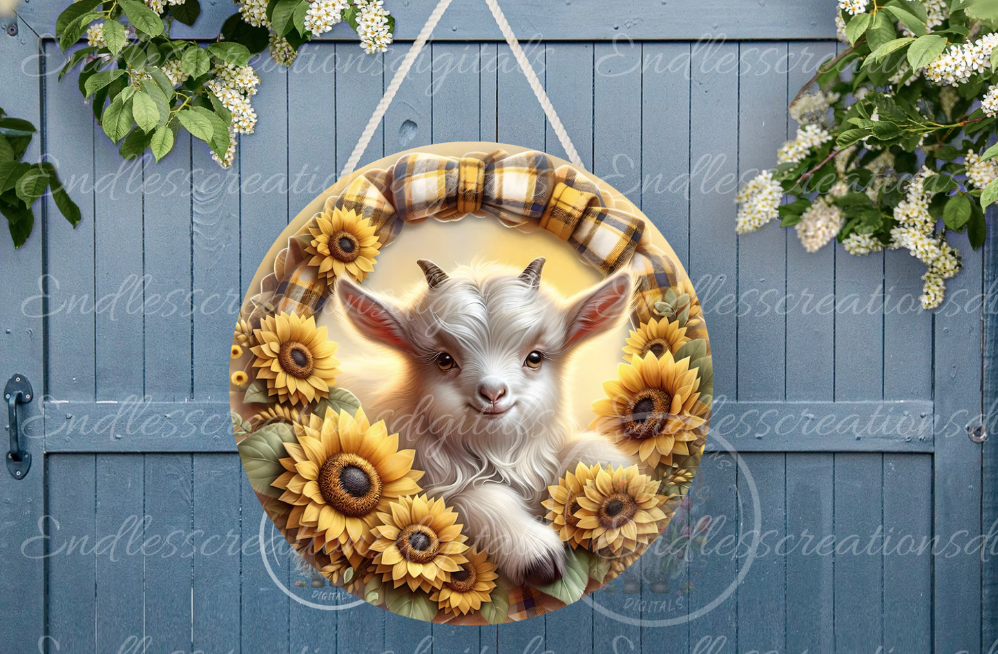 CUTE SUMMER SUNFLOWER GOAT WIND SPINNER