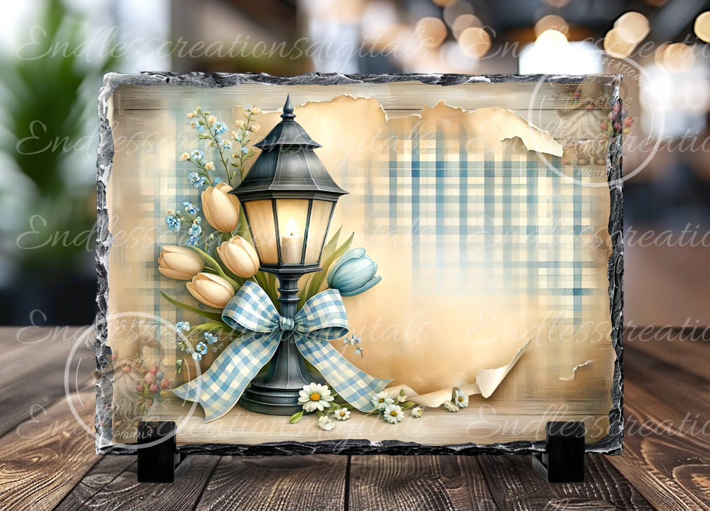 SPRING TULIP LANTERN RECTANGLE