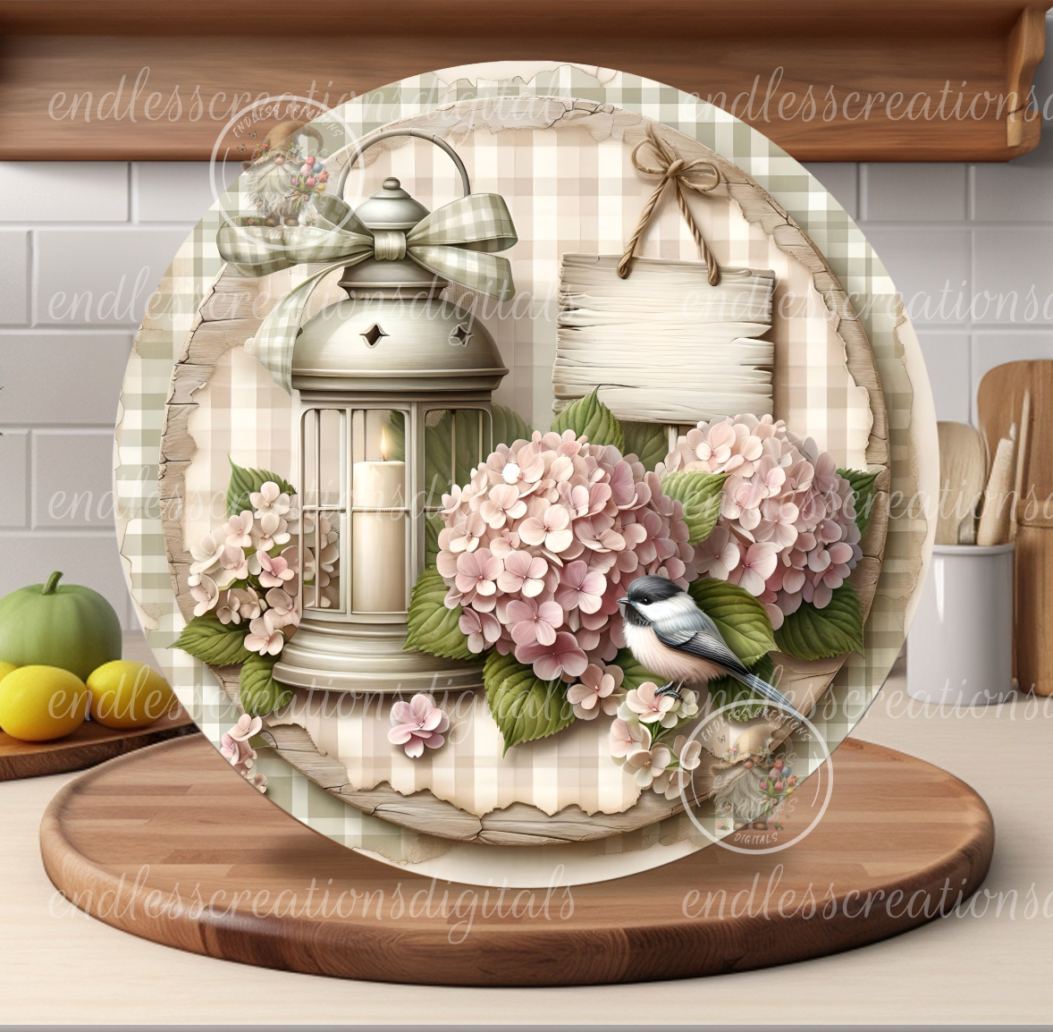 SPRING HYDRANGEAS FLORAL ROUND