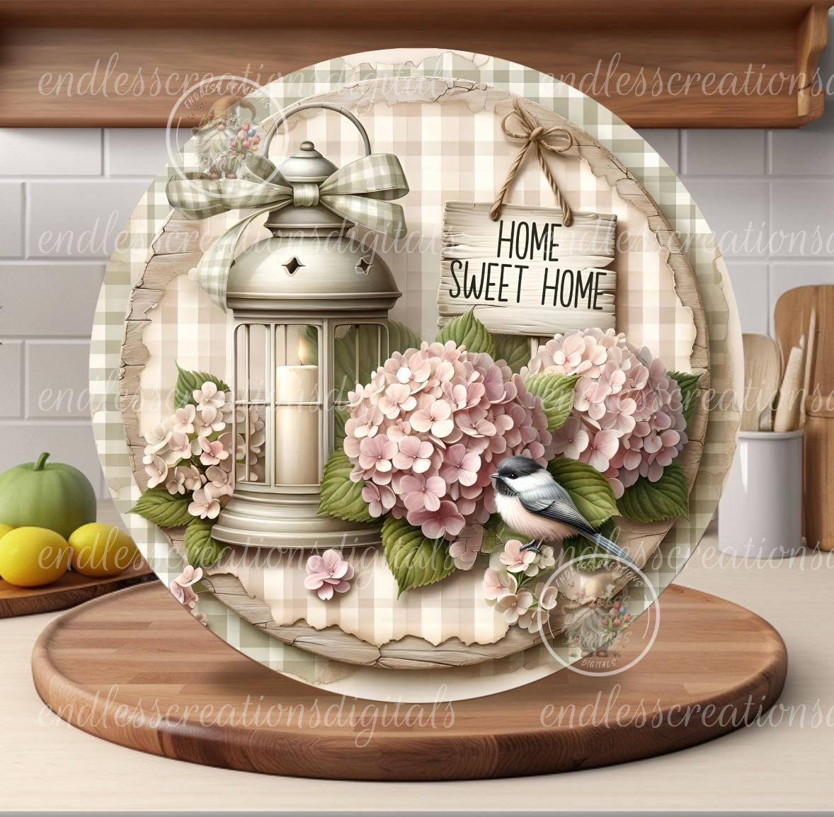 SPRING HYDRANGEAS FLORAL ROUND