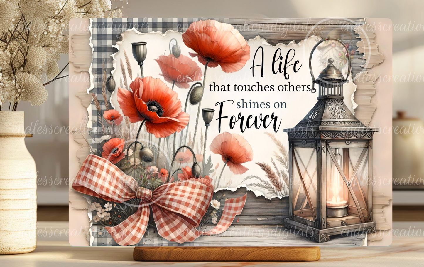 INSPIRATIONAL FLORAL LANTERN RECTANGLE