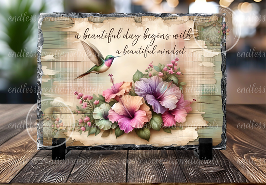 BEAUTIFUL HIBISCUS HUMMINGBIRD RECTANGLE