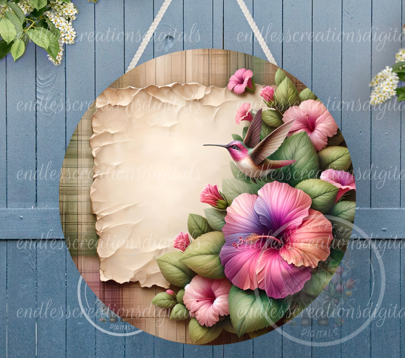 INSPIRATIONAL SUMMER HIBISCUS ROUND