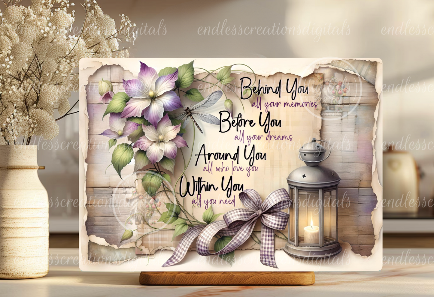 DRAGONFLY FLORAL LANTERN