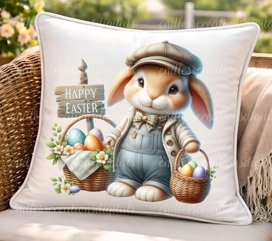 VINTAGE EASTER EGG HUNT BUNNY