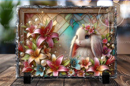 EASTER BUNNY STAINED GLASS LOOK