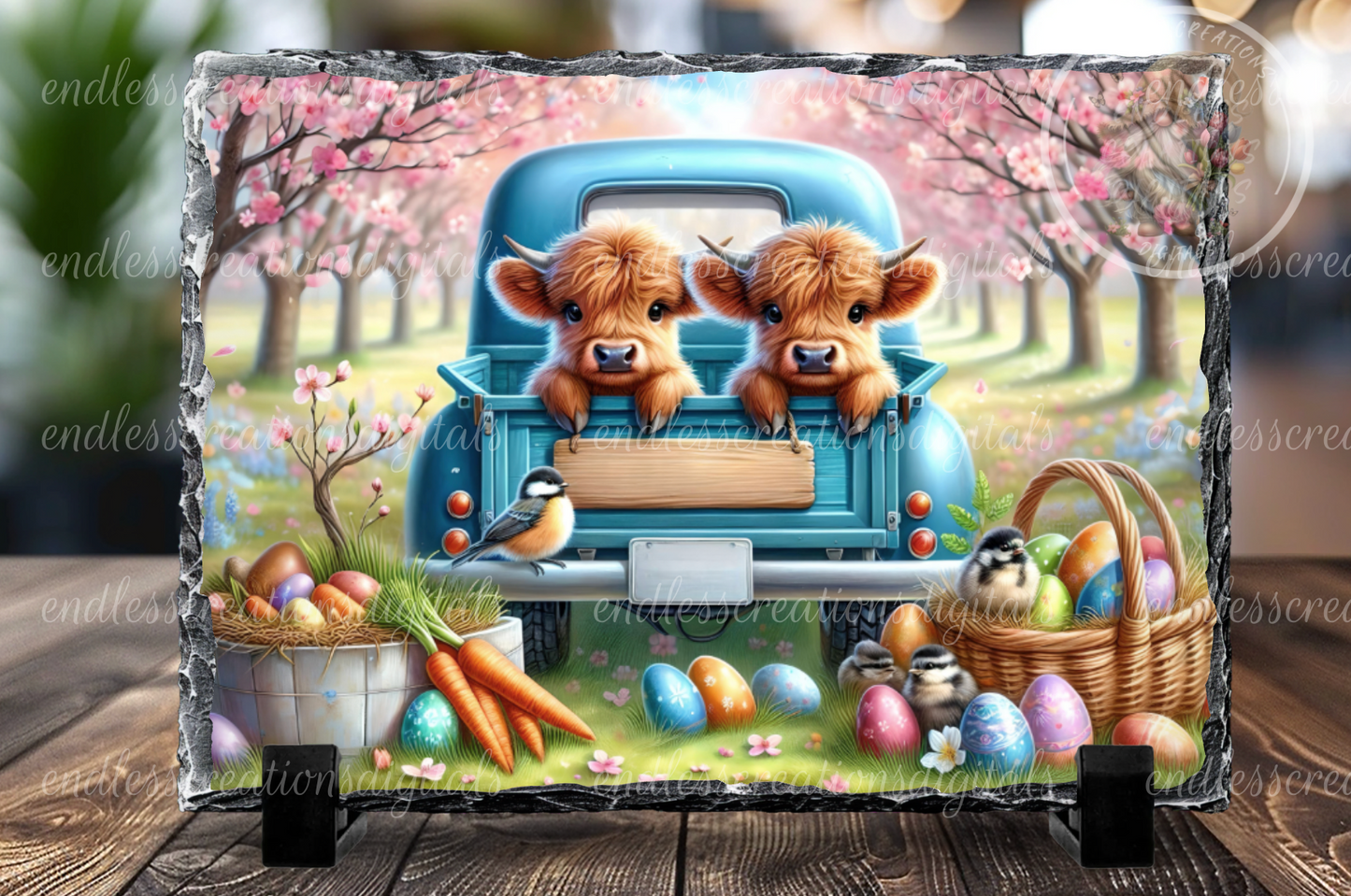 WELCOME SPRING BLUE TRUCK HIGHLANDS