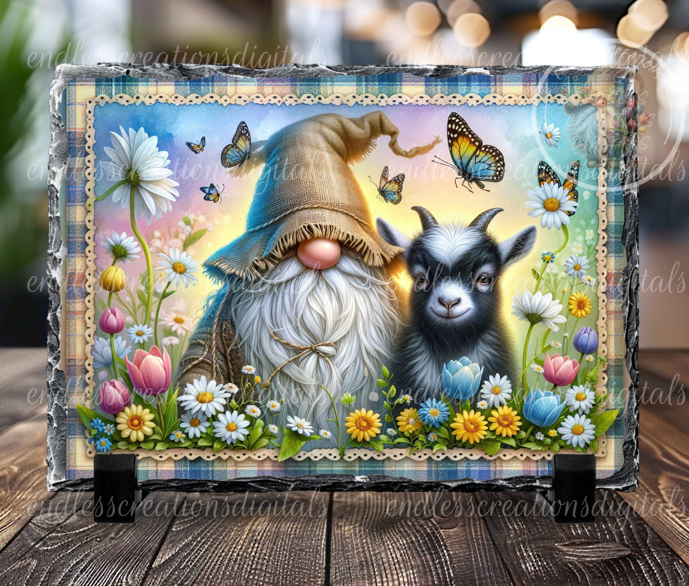 SPRING FLORAL GNOME AND GOAT