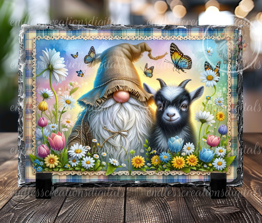 SPRING FLORAL GNOME AND GOAT