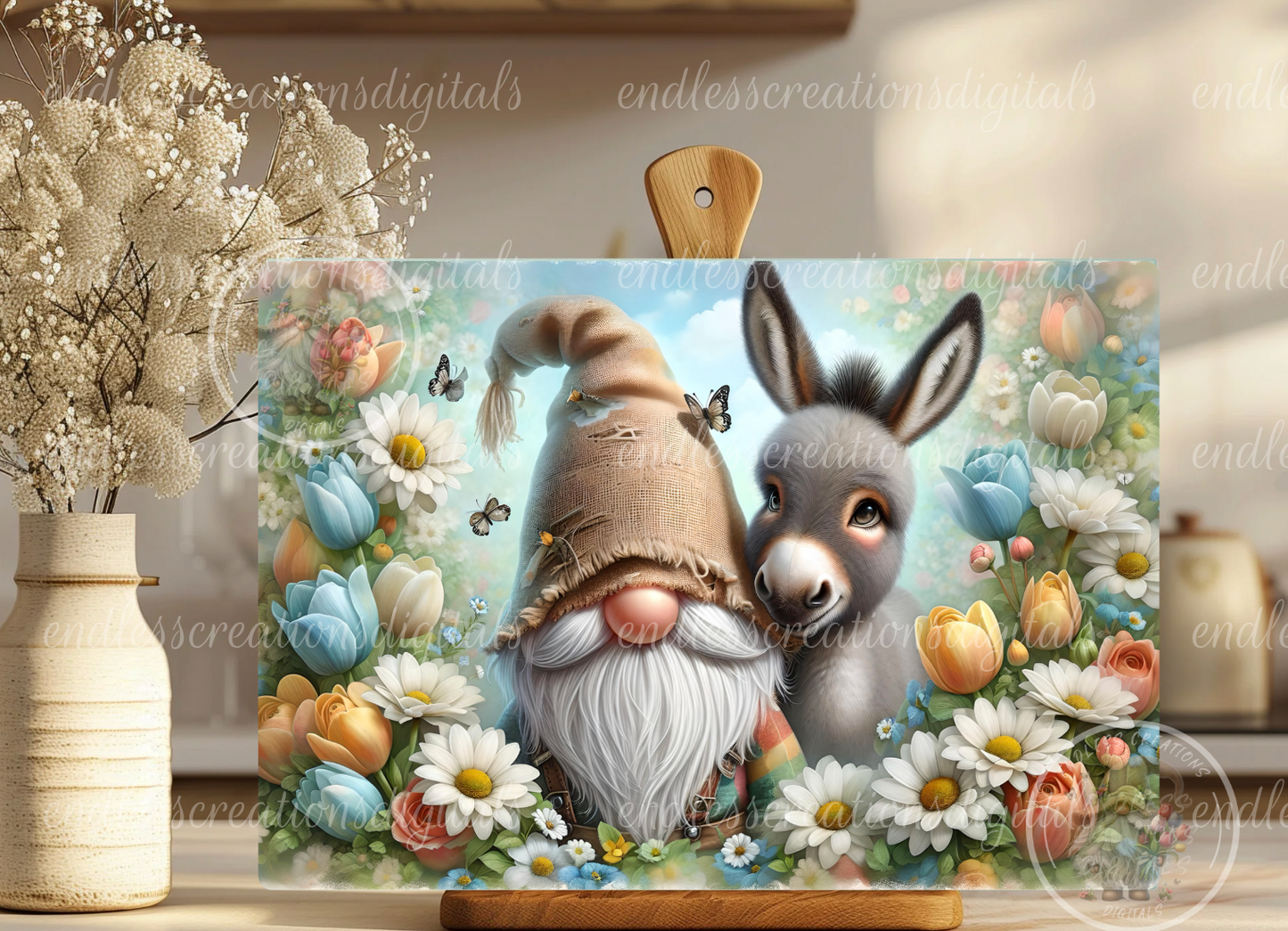 SPRING GNOME AND DONKEY FLORAL